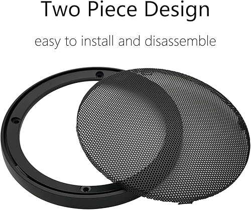Miniatura 6 de Cubiertas para parrilla de altavoz de 6 pulgadas, protector de subwoofer para automóvil, marco de plástico ABS con malla metálica, color negro, 2