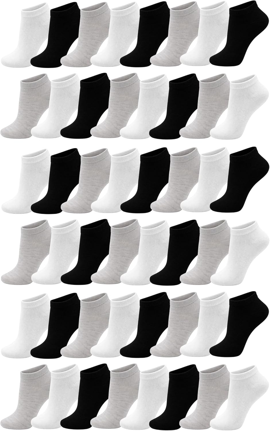 Winterlace 48 Pairs Womens Low Cut Ankle Socks, Comfortable Lightweight Breathable Athletic Bulk Pack Wholesale