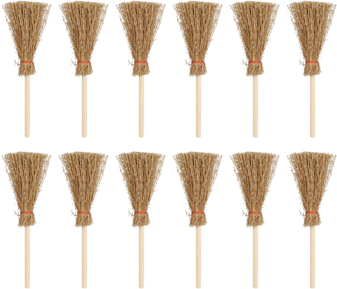 EXCEART 12 PCS Mini Broom Decoration Broom Hangings Decorations Craft