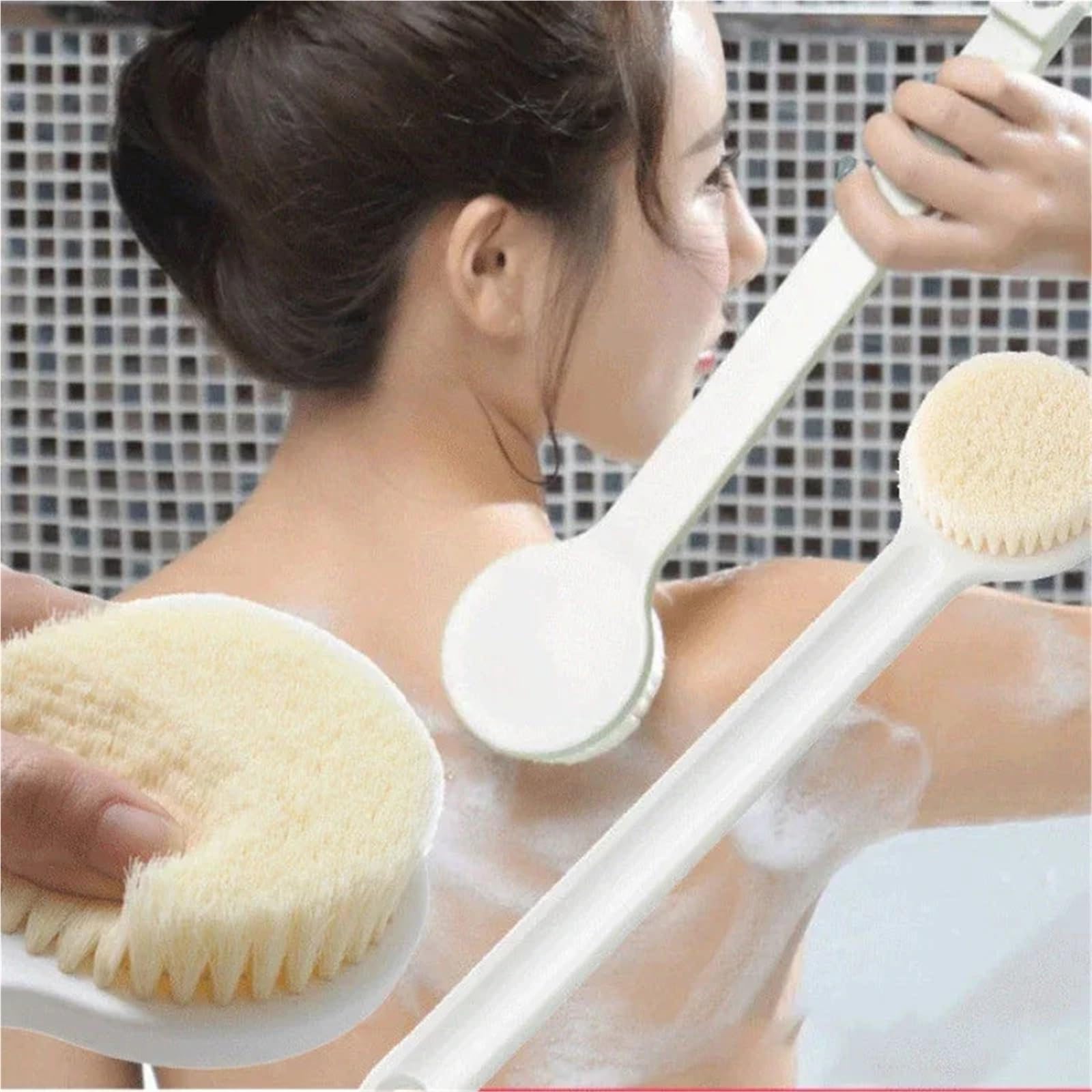 Rückenbürste 2Pcs Lange Griff Körper Peeling Wäscher Bad Pinsel Zurück Massage Duschen Pinsel Schaum Reinigung Pinsel Bad Zubehör Für Duschen