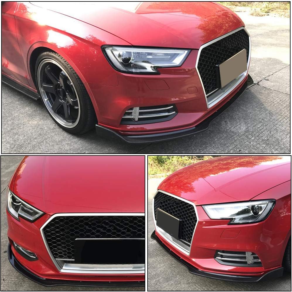Front Bumper Lip fits Audi A3 Base Sedan 2017 2018 2019 2020 Factory Outlet Carbon Fiber CF Chin Spoiler Splitter Protector