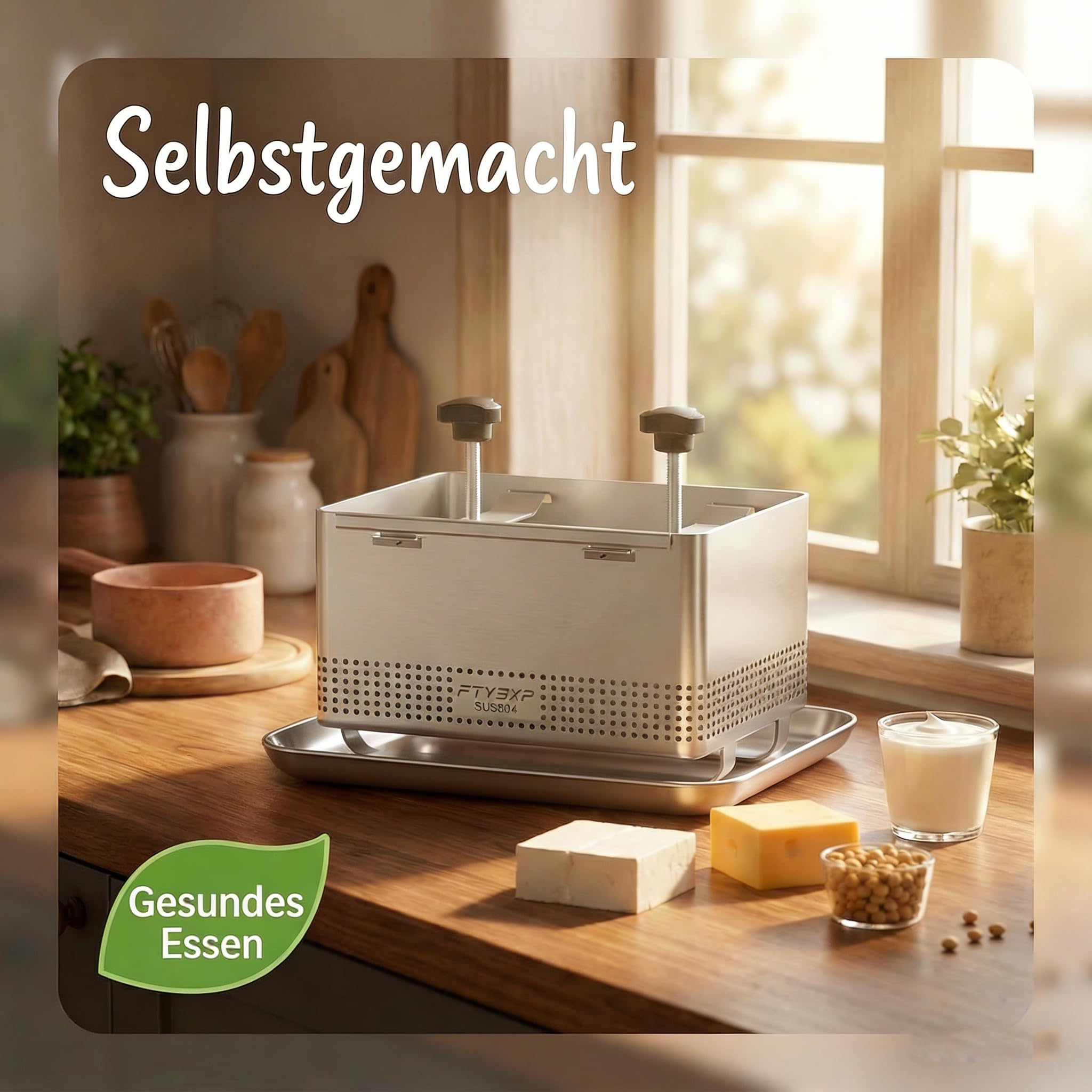 Tofu Press -304 in Acciaio Inox Vegano Tofu Press per accelerare la rimozione di Acqua dalla Seta in 10-30 min per Tofu Solido o Extra Solido Senza crepa BPA lavastoviglie Safe (22 * 16 * 12 cm)