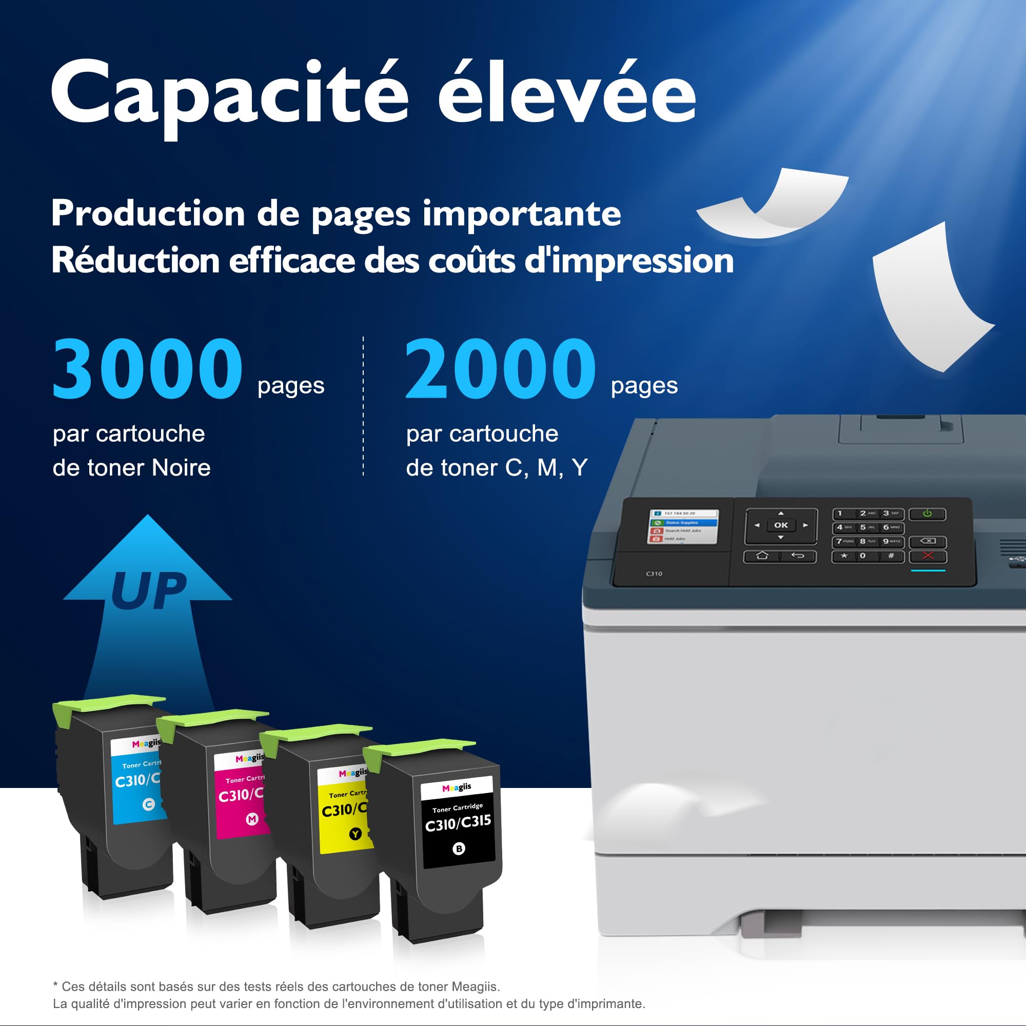 C310 C315 Toner Compatible pour Xerox C310 C315 Toner (Lot de 4)
