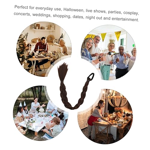 Miniatura 4 de Beaupretty 3 pelucas trenzadas para mujer, extensiones de cola de caballo para mujer, cola de caballo, pelucas de pelo para mujer, pelucas de