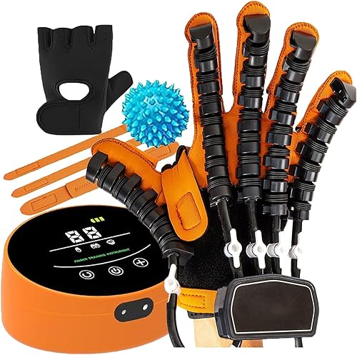 Miniatura 9 de Guantes de robot de rehabilitación, hemiplejia, artritis, mano, dedo, rehabilitación, recargablesenchufables, con ortesis de dedos en modo espejo