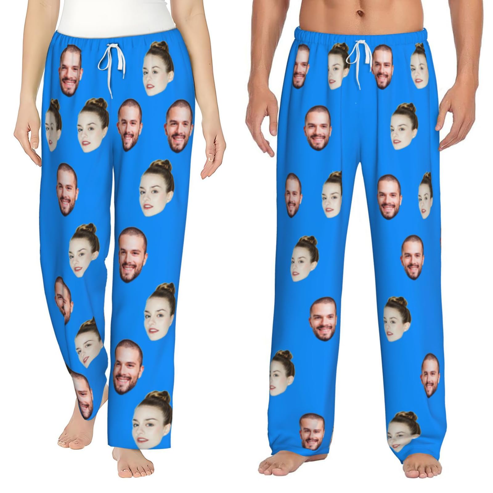 GZYZXP Custom Pyjama Pants with Face Photo, Personalized Casual Pj Bottoms, Photo Pyjama Bottoms, with Photo Face Personalised Photo PJs, Custom Pajama Sleepwear Bottoms with Pockets