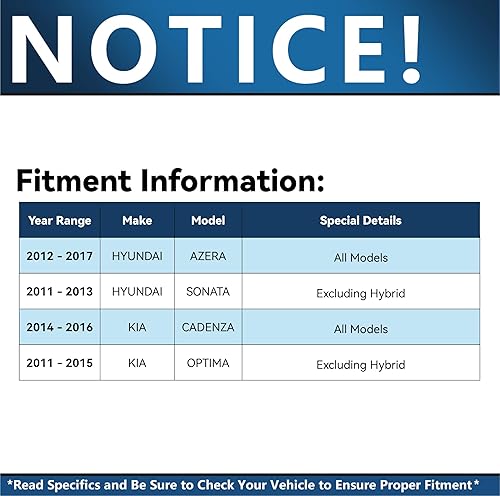 Miniatura 2 de Detroit Axle - Barras de acoplamiento delanteras de 4 piezas para Hyundai Sonata Kia Optima [excluyendo híbrido], Azera Cadenza, reemplazo de 4