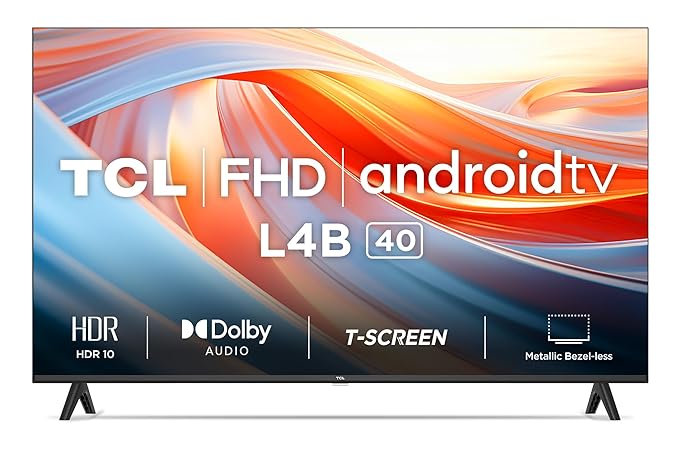 Buy TCL 101 cm (40 inches) Mettalic Bezel-Less Full HD Smart Android LED TV 40L4B (Black) at Rs. 16990