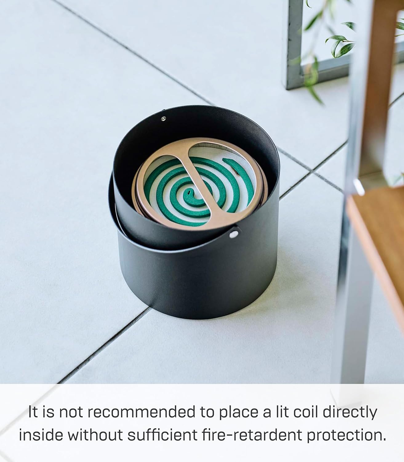 YAMAZAKI Home Tower Mosquito Insect Pest Repellent Coil Spirals Incense Burner Holder Container Katori Senko Storage Pot - Steel