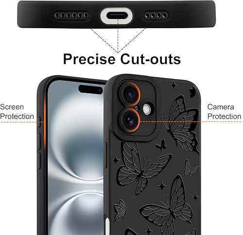 Miniatura 3 de Fiyart Funda diseñada para iPhone 15 Pro Max con soporte para teléfono, funda protectora de protección de cámara con gancho para correa de muñeca