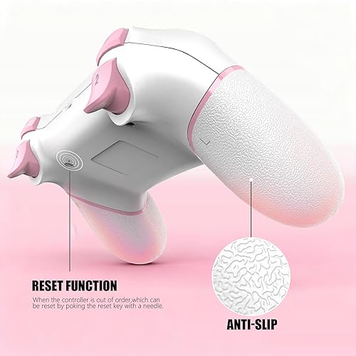 Vista 8 de AceGamer Paquete de 2 para controlador PS4, controlador inalámbrico para PS4/Pro/Slim/PC, con agarre antideslizante en ambos lados, conector