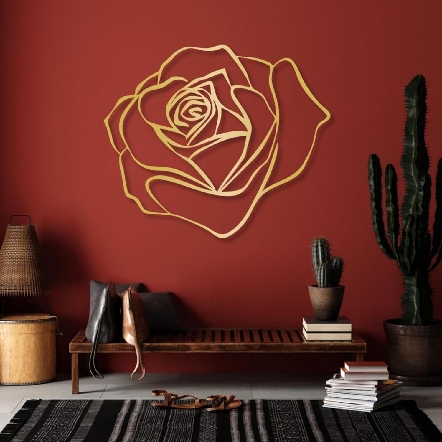 Metal Rose Wall Art, Metal Flowers Wall Decor, Rose Flower Wall Decor, Flower Wall