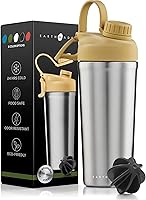 Vista 9 de Earthmade Botella mezcladora de proteínas de acero inoxidable, botellas agitadoras aisladas de 26 onzas para mezclas de proteínas que mantienen