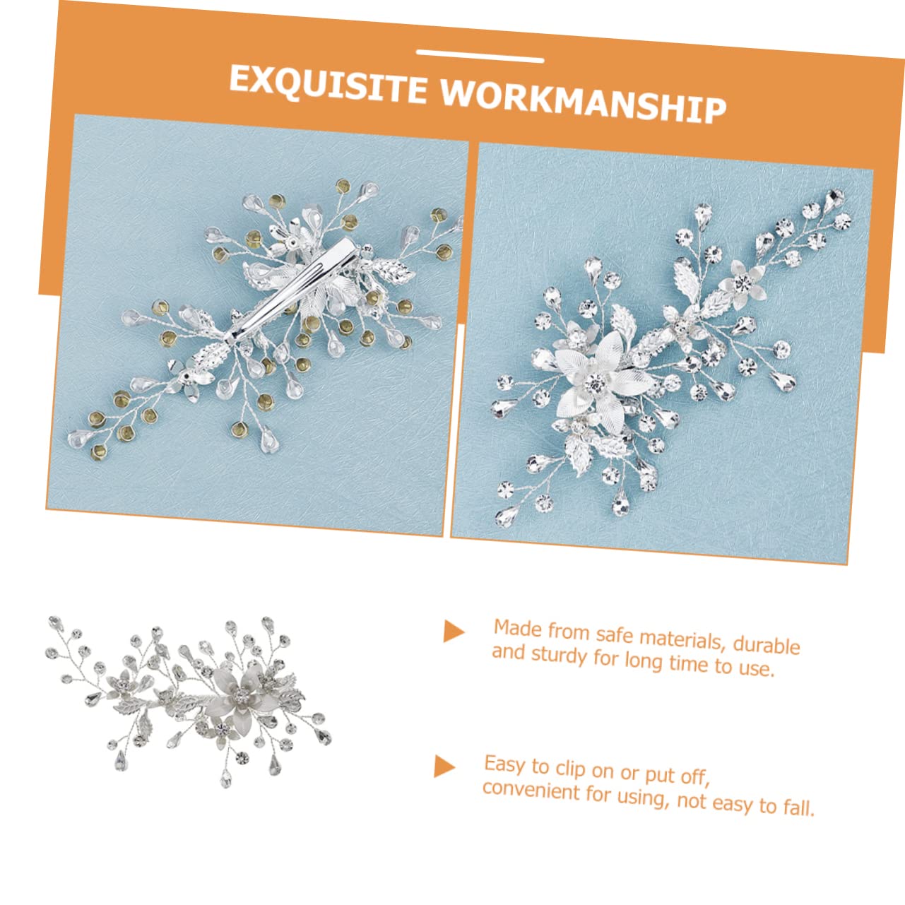 Healeved 5pièces Barrette De Mariage Pour Pince à Cheveux Fleurie Pour Mariée Mariée Ou Demoiselle Accessoire Élégant Et Pratique Pour Cheveux Épais Ou Fins