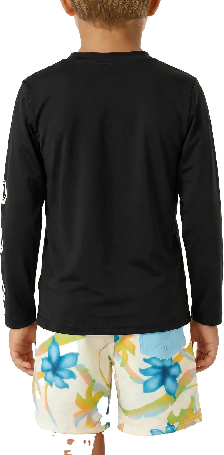 Volcom Boys' Long Sleeve Rashguard Sun Shirt UPF 50+ Sun Protection Swim Top-Little Boys