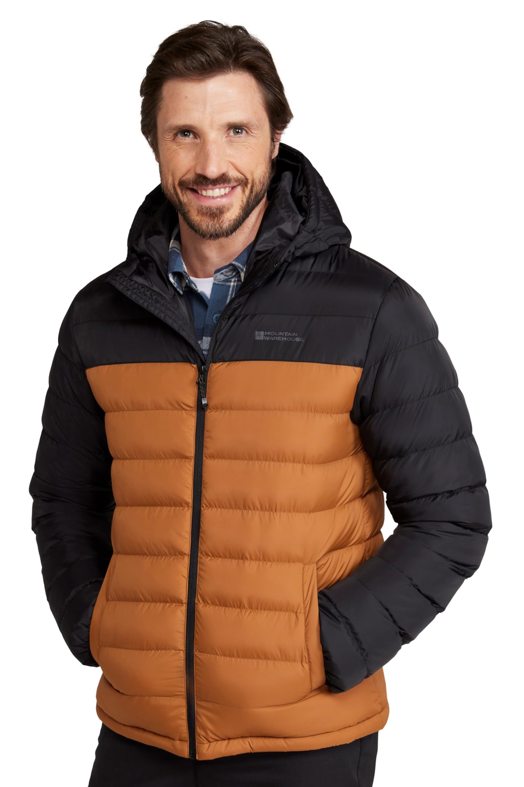 Mountain Warehouse Seasons Mens Winter Puffer Jacket -Water Resistant Padded Coat