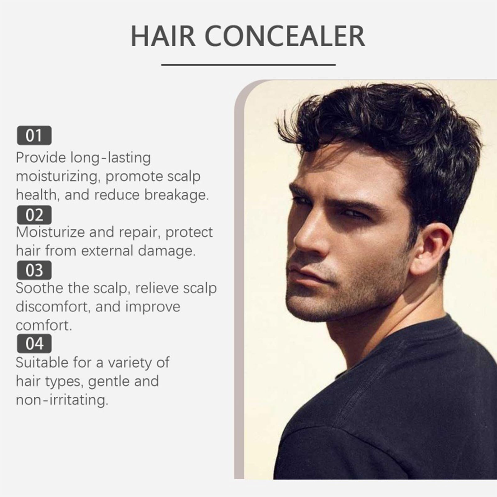Haarabdeckstift,2 Stück Hair Concealer Creme,Hair Concealer Wasserdicht für Männer,Hairline Root Coverage Fuller Powder,Enhances Hairline Haar Concealer für Dünner Werdendes und Feines Haar