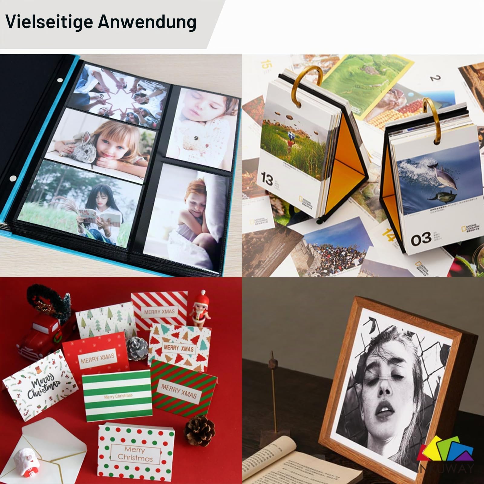 A3 Glänzendes Inkjet Fotopapier, dickes, 260g/m², 60 Blatt, Premium Glänzend, Sofort Trocken, Wasserfest, für Tintenstrahldrucker, Kartendruck, Fotodruck, DIY-Drucke