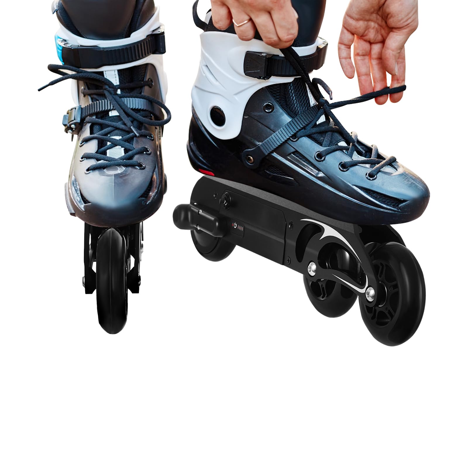 Patins à roulettes électriques en ligne, accessoires avec télécommande, 1 paire de roulettes de rechange pour bagages, vitesse réglable, plusieurs fonctions, pour homme et femme