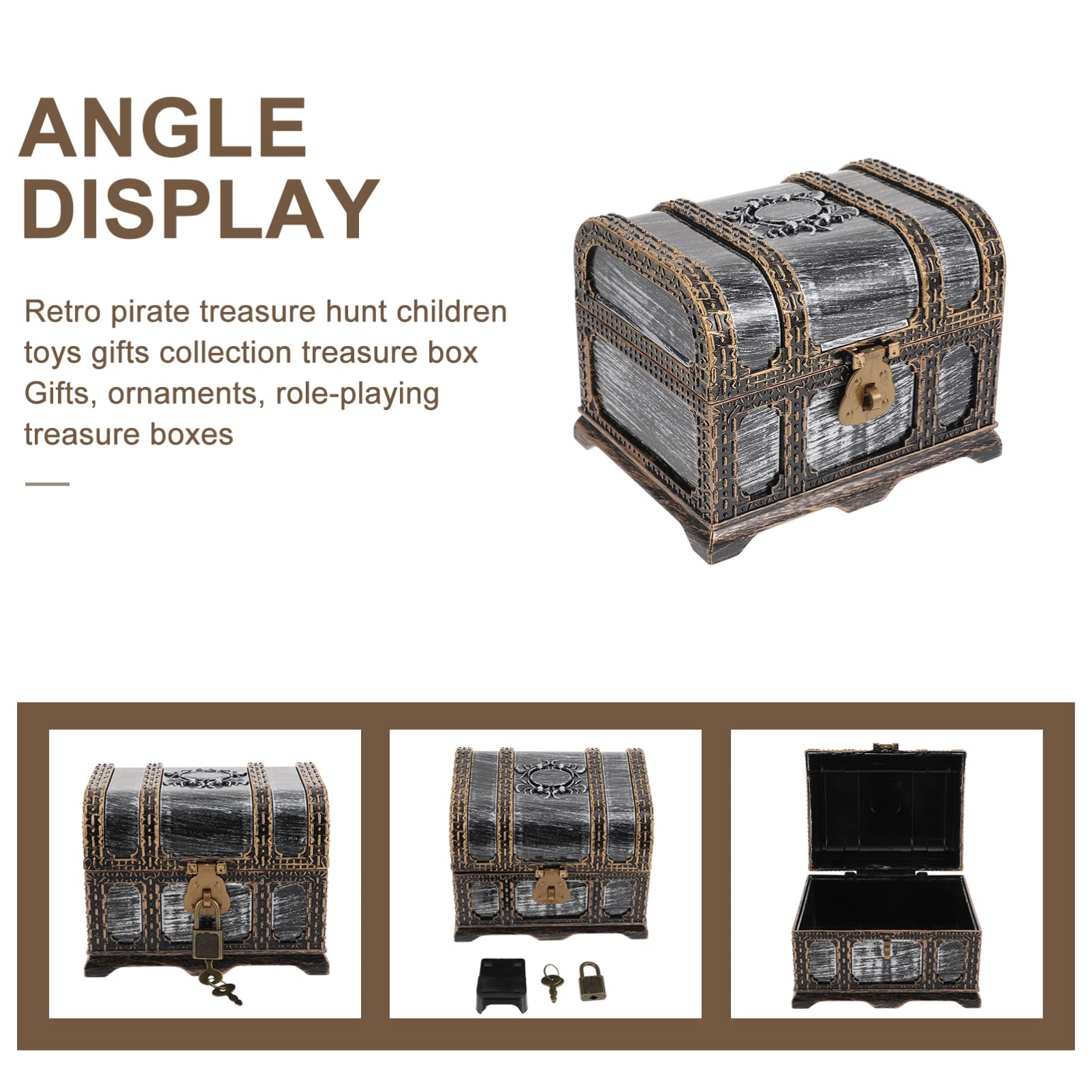 Amazon.com: Alipis Vintage Metal Treasure Chest Set: Small Pirate