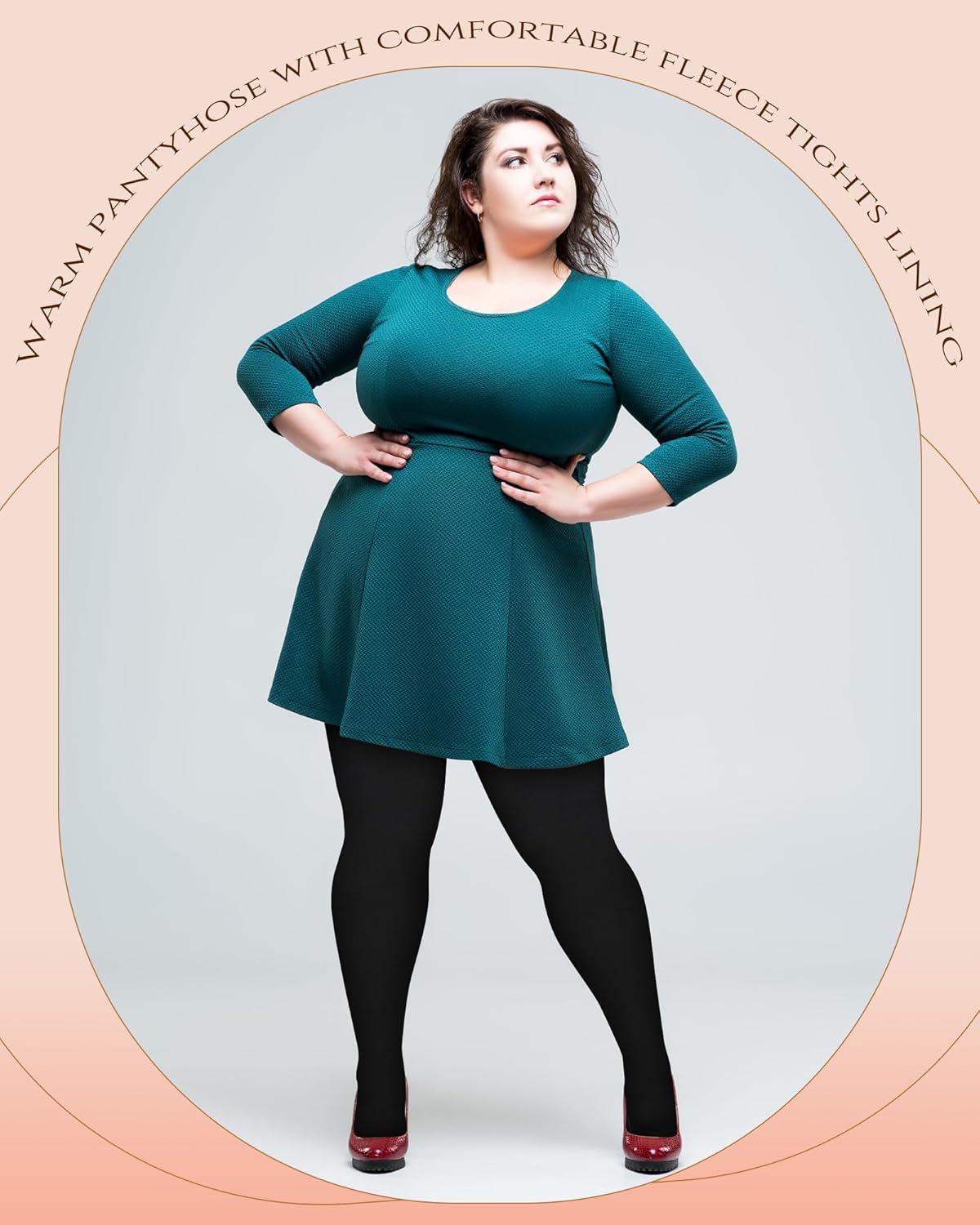 Foaincore 4 Pairs Plus Size Fleece Lined Tights Women Thermal Winter Tights Plus Size Fleece Lined Leggings Fake Pantyhose - Image 4