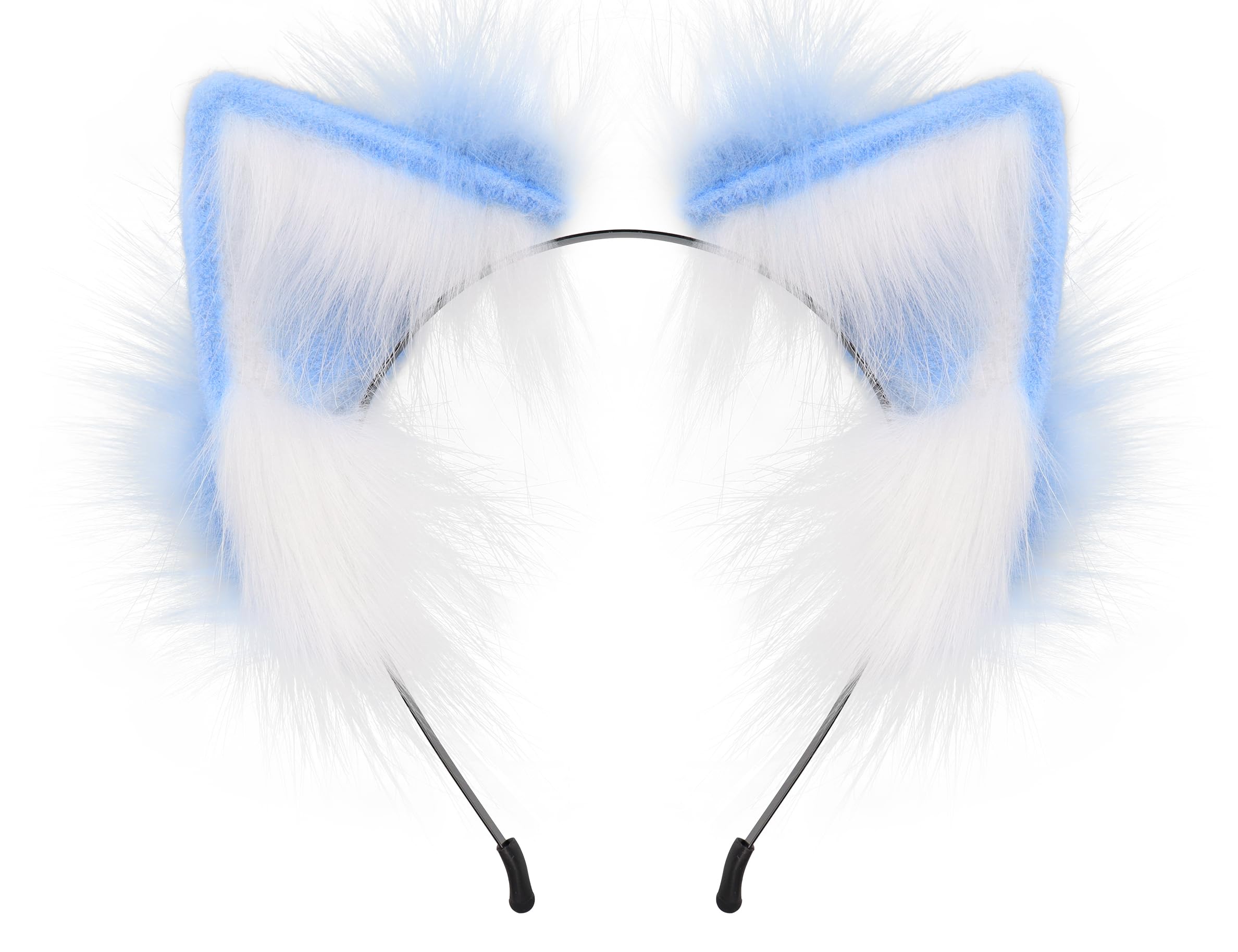 QinRuan Cat Fox Faux Fur Ears Headband Cute Halloween Fancy Dress Cosplay Handmade Animal Furry Ears Hair Hoop: Zz-bw