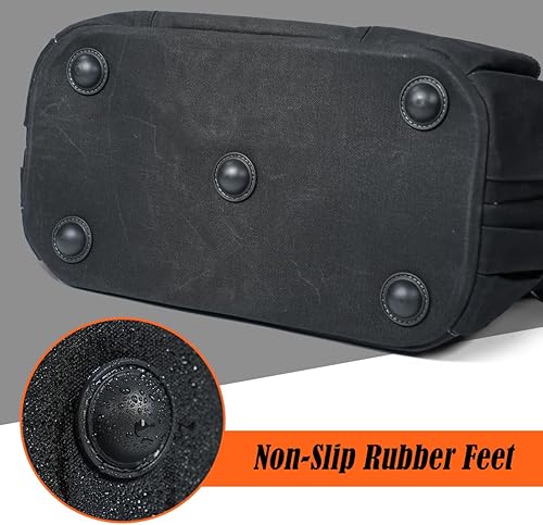 Miniatura 9 de WELKINLAND Bolsa de herramientas para electricista de 42 bolsillos, bolsa de herramientas superior abierta de 16 pulgadas, bolsa de herramientas de