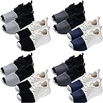 Haysandy 8 Pairs Dance Shoe Covers Over Shoes Socks for Dancer Women(L,Classic Style,Black, Dark Gray, Light Gray, Navy Blue)