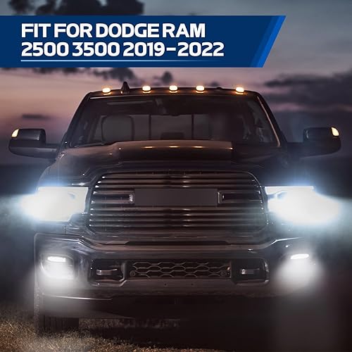 Miniatura 2 de Luz antiniebla LED compatible con Dodge Ram 2500 3500 2019 2020 2021 2022, montaje de luces antiniebla de parachoques delantero con soporte de