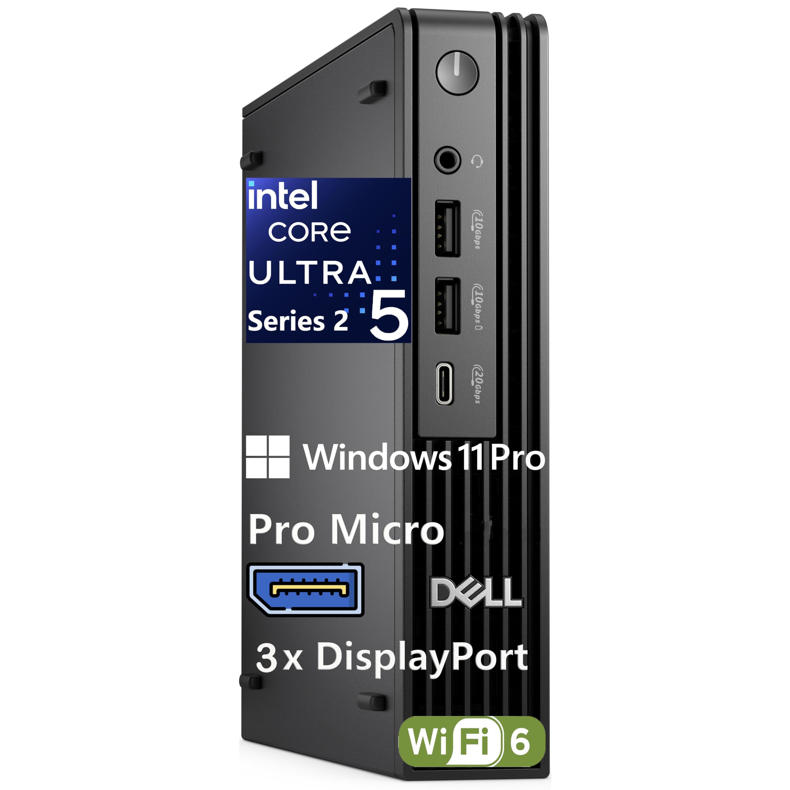 Dell Micro Mini Desktop, Next Gen OptiPlex 7000 7020 MFF, AI Copilot+ PC, Intel Ultra 5 235T (13 Tops NPU, 14 cores), 16GB DDR5, 1TB SSD, 3X DP, Bluetooth, WiFi 6, Windows 11 Pro