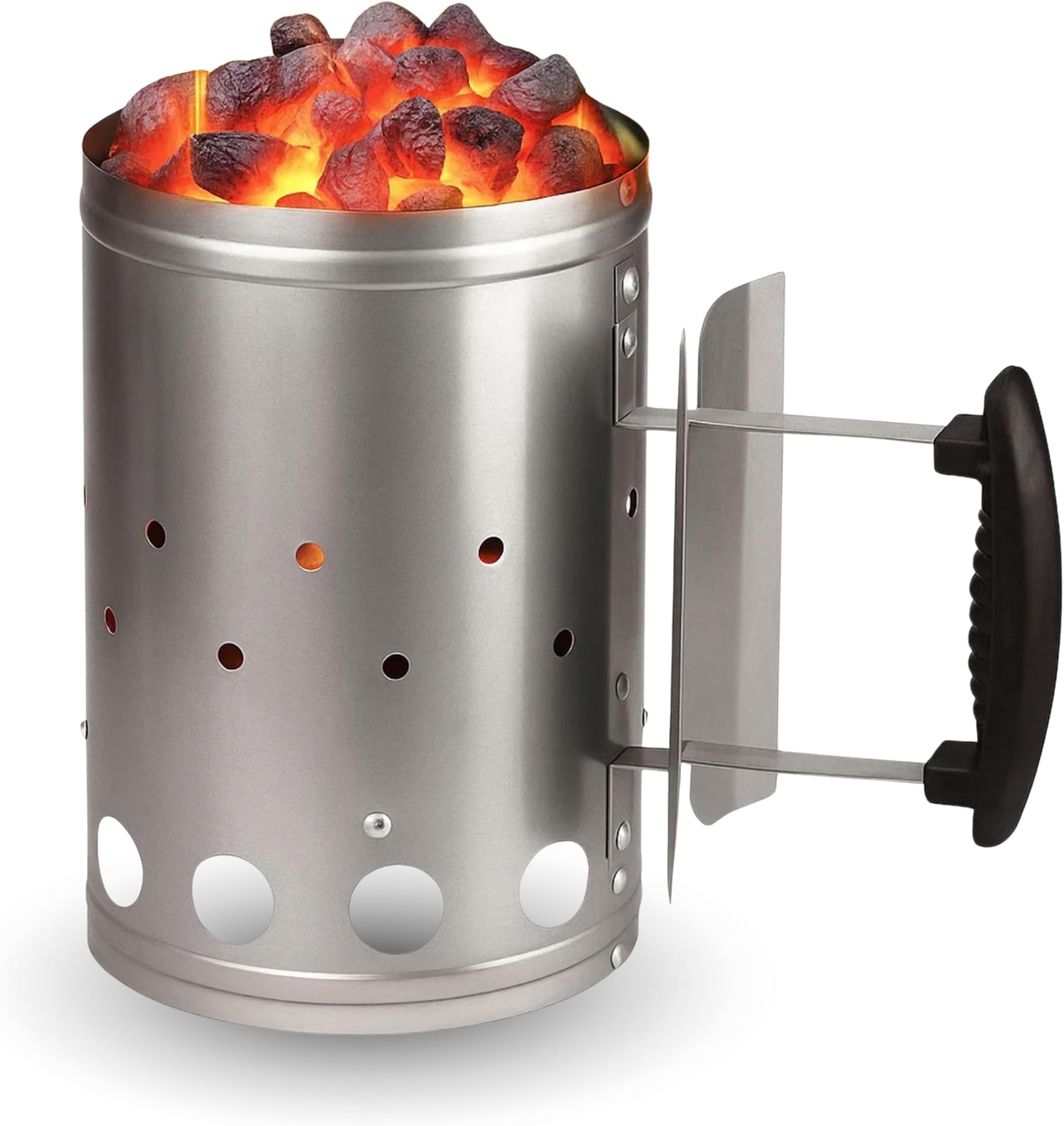 ADEPTNA Heavy Duty Barbecue BBQ Chimney Starter Charcoal Coal Starter Quick Start Barbecue Lighter Burning – Safe and easy to Use