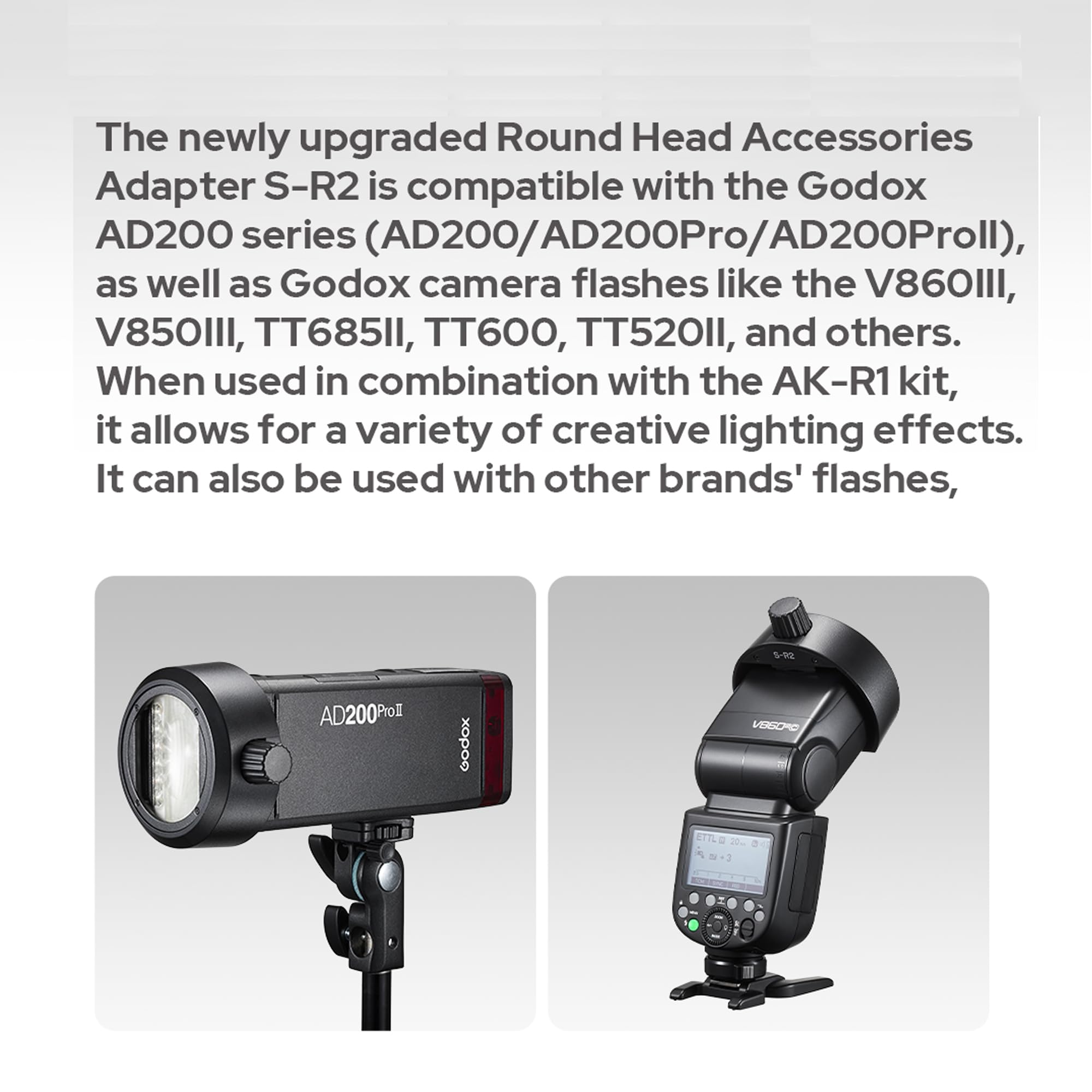 Amazon.com : Godox S-R2 Round Head Accessories Adapter with