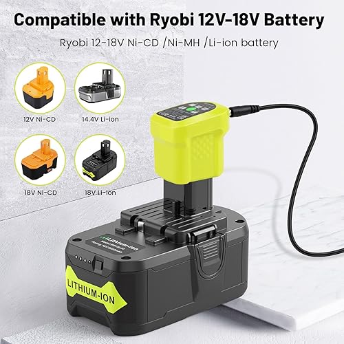 Miniatura 6 de Paquete de 1 batería de litio RB18L50 18V 6000mAh de repuesto para Ryobi con cargador LUB18V