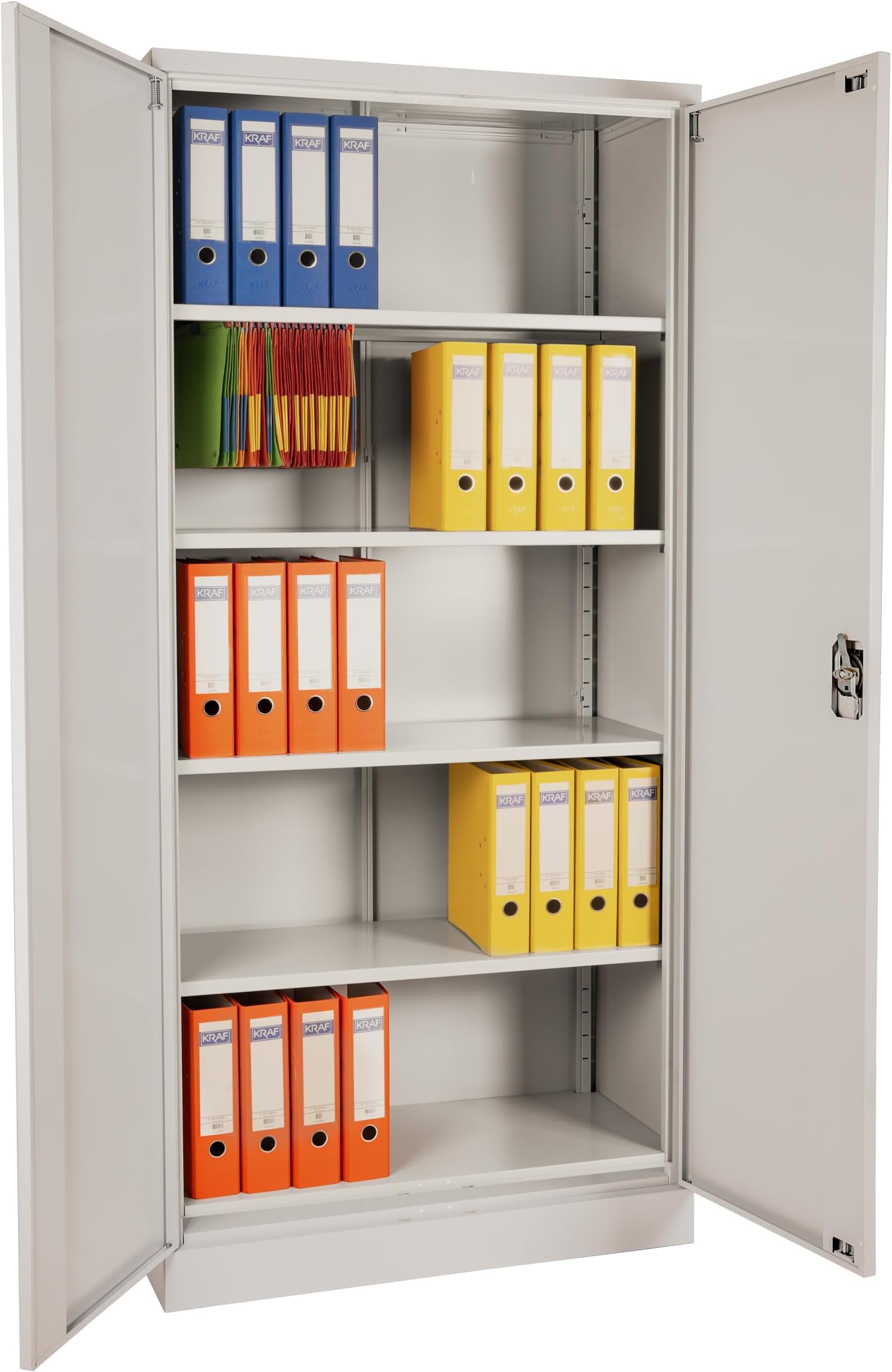 Armadio Ufficio Tuttopiani In Metallo Con Serratura. Armadietto Metallico Da Lavoro 2 Ante, Dimensioni 40x80x179 Cm - Foto 4