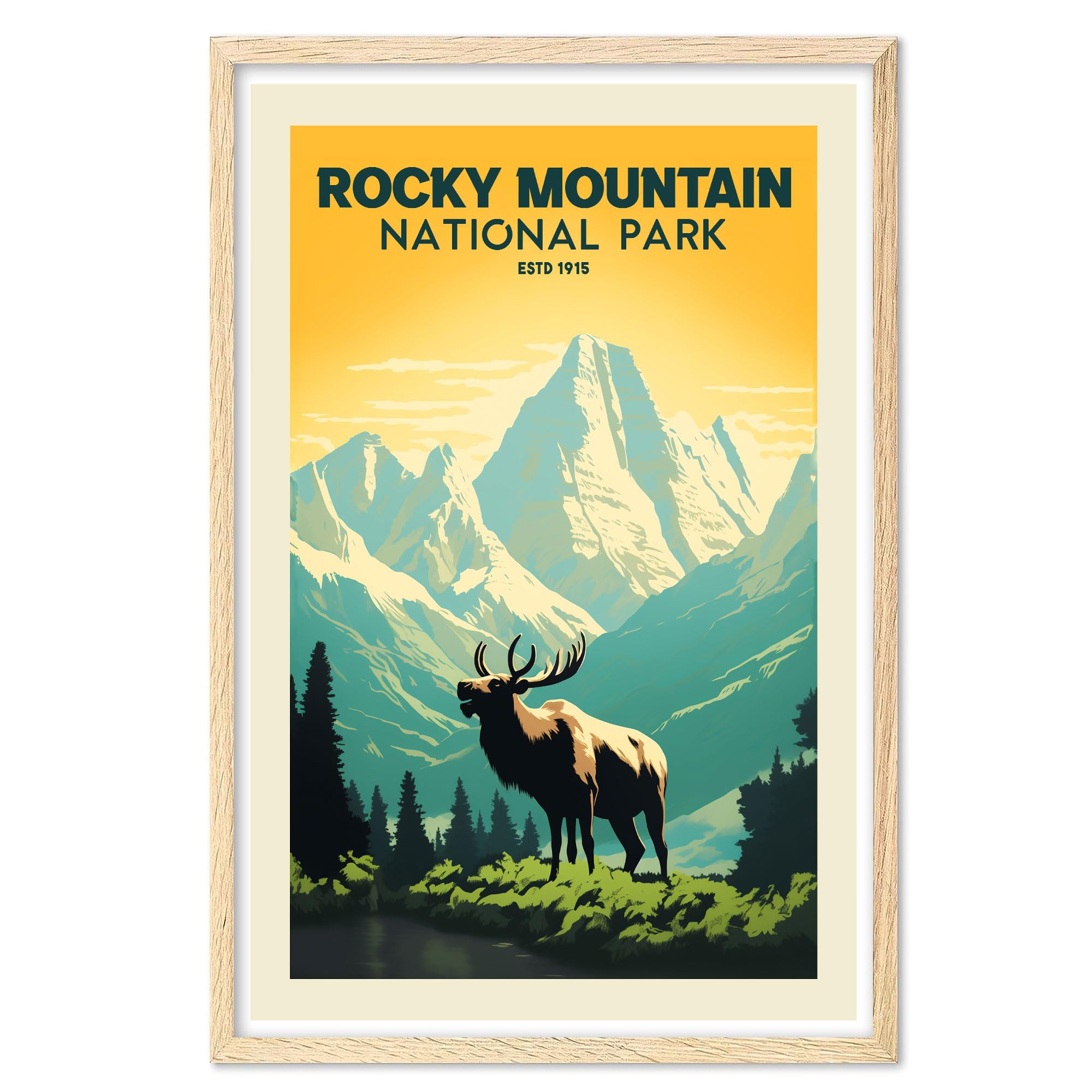 Vintage Rocky Mountain National Park Posters - Travel Posters Wall Art, Nature Pictures Wall Decor, National Park Wall Art, National Park Prints for