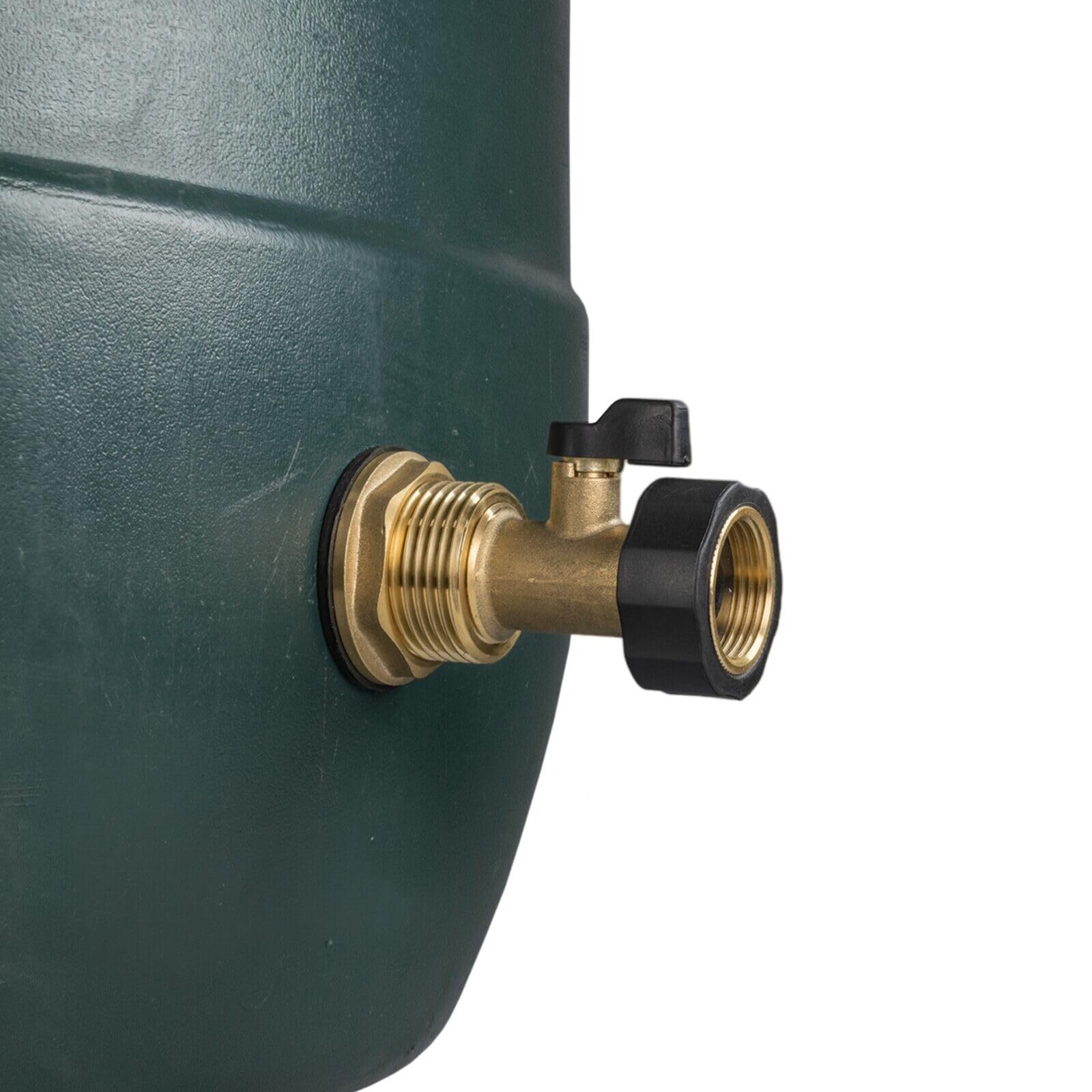 1" Brass Metal Lever Water Butt Replacement Tap with Quick Hosepipe Outlet – Durable Bib Tap for Garden Watering and Irrigation Systems (Brass Valve)