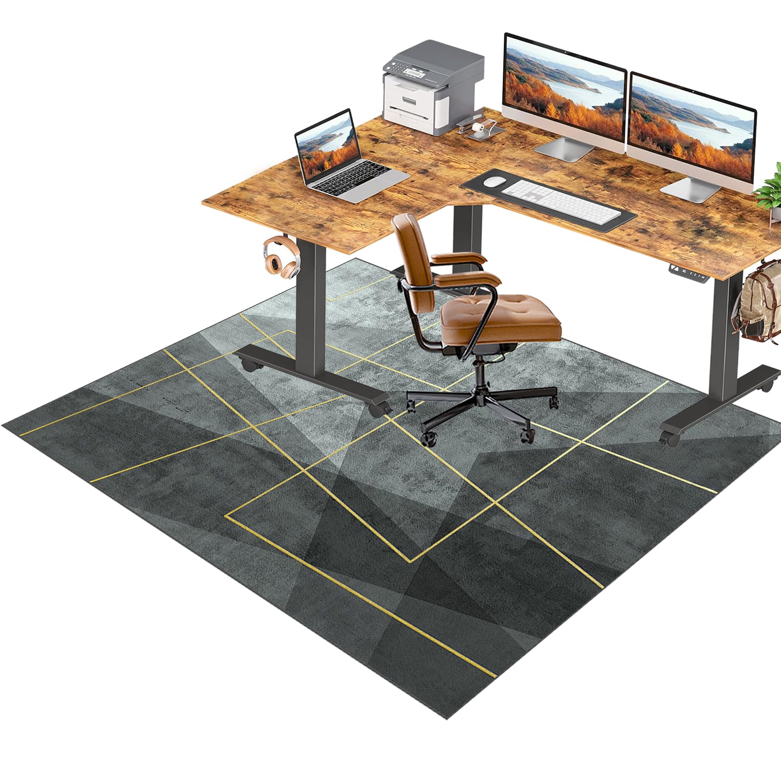 Office Chair Mat for Hardwood Floor, 60 x 90 cm Heavy Duty Desk Chair Mat for wooden Floors, Floor Protector Mat Anti-Slip Floor Mat for Office Chair, Computer Gaming Chair Mat, Carpet Chair Mats