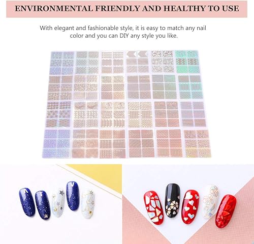 Miniatura 4 de Juego de 24 láminas de vinilos para uñas, calcomanías de uñas, herramienta de decoración de calcomanías de manicura con diseño de hojas de