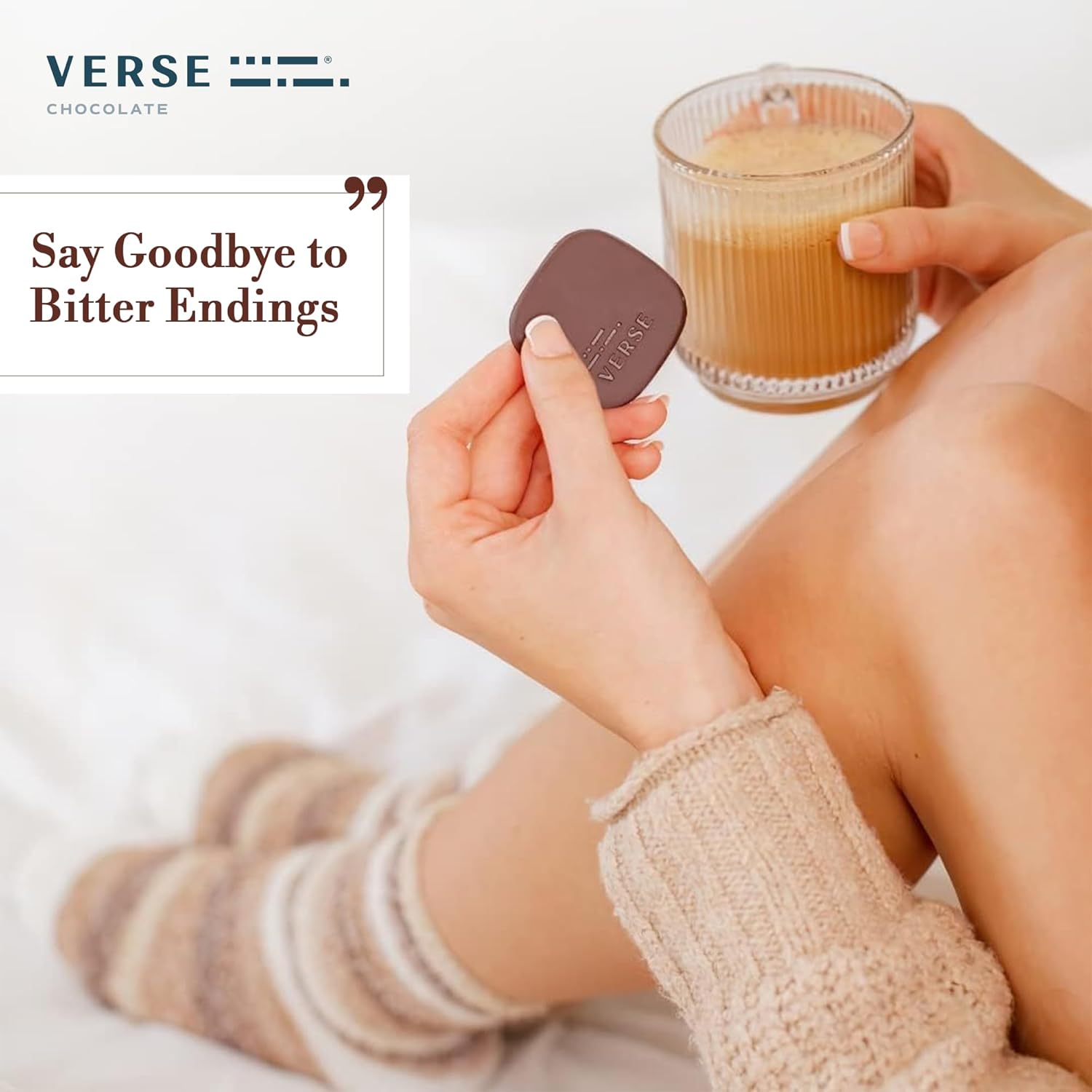 Verse 70% Dark Chocolate with Almonds - Gluten Free, Keto Low Sugar Snack - Creamy Dark Cocoa Squares - Only 3g Cane Sugar - Vegan Dark Chocolate Squares - Individually Wrapped Chocolates (30 Count)