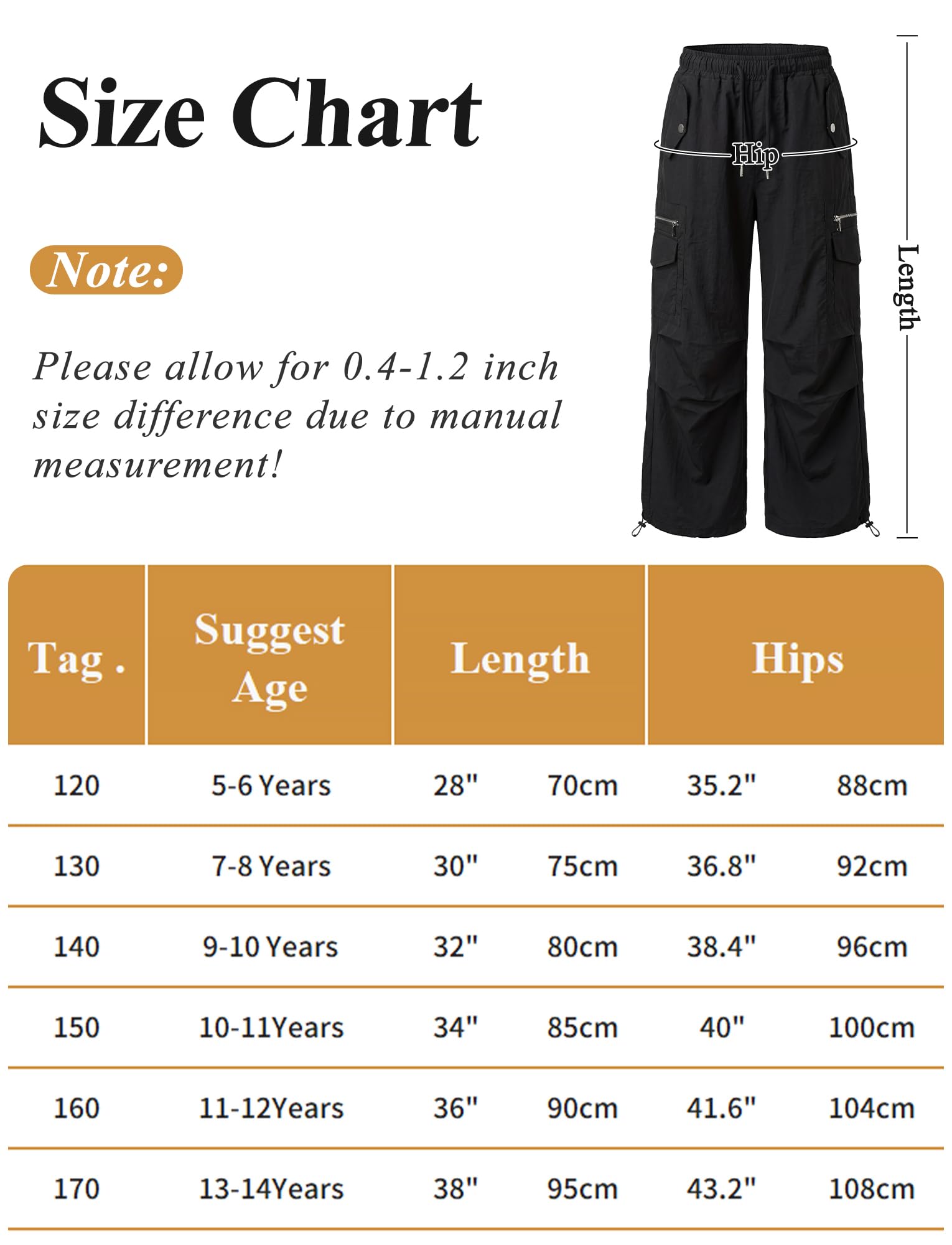 Maeau Meau - Pantalones cargo para niñas, cintura elástica alta, con cordón, pantalones holgados con múltiples bolsillos, ropa de calle casual, pantalones cargo de secado rápido para deportes casuales