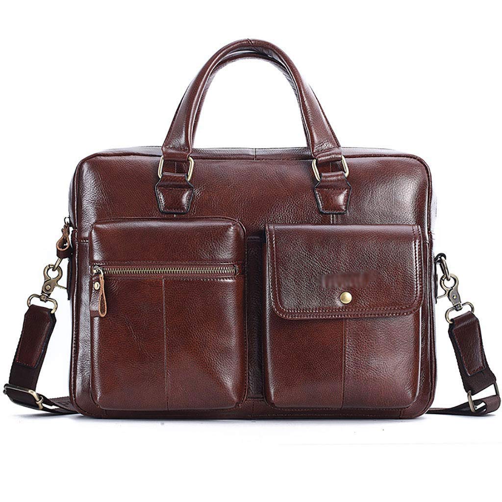 Sac d'affaires en cuir marron d'une élégance intemporelle pour homme