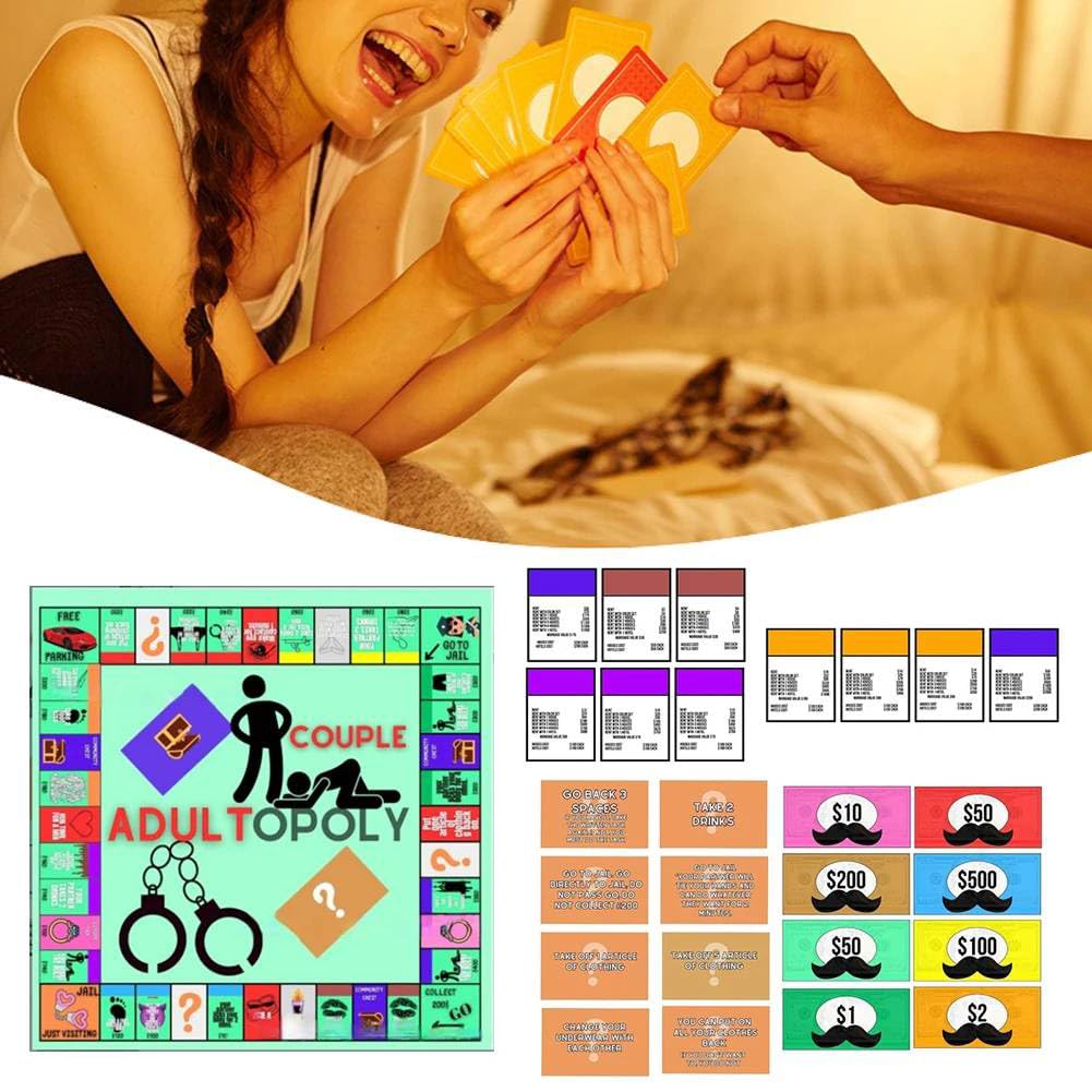 Pareja Adulto-Opoly Juego de Mesa Cita Noche Ideas Intimidad Baraja Cartas Relación Juego de Cartas para Parejas