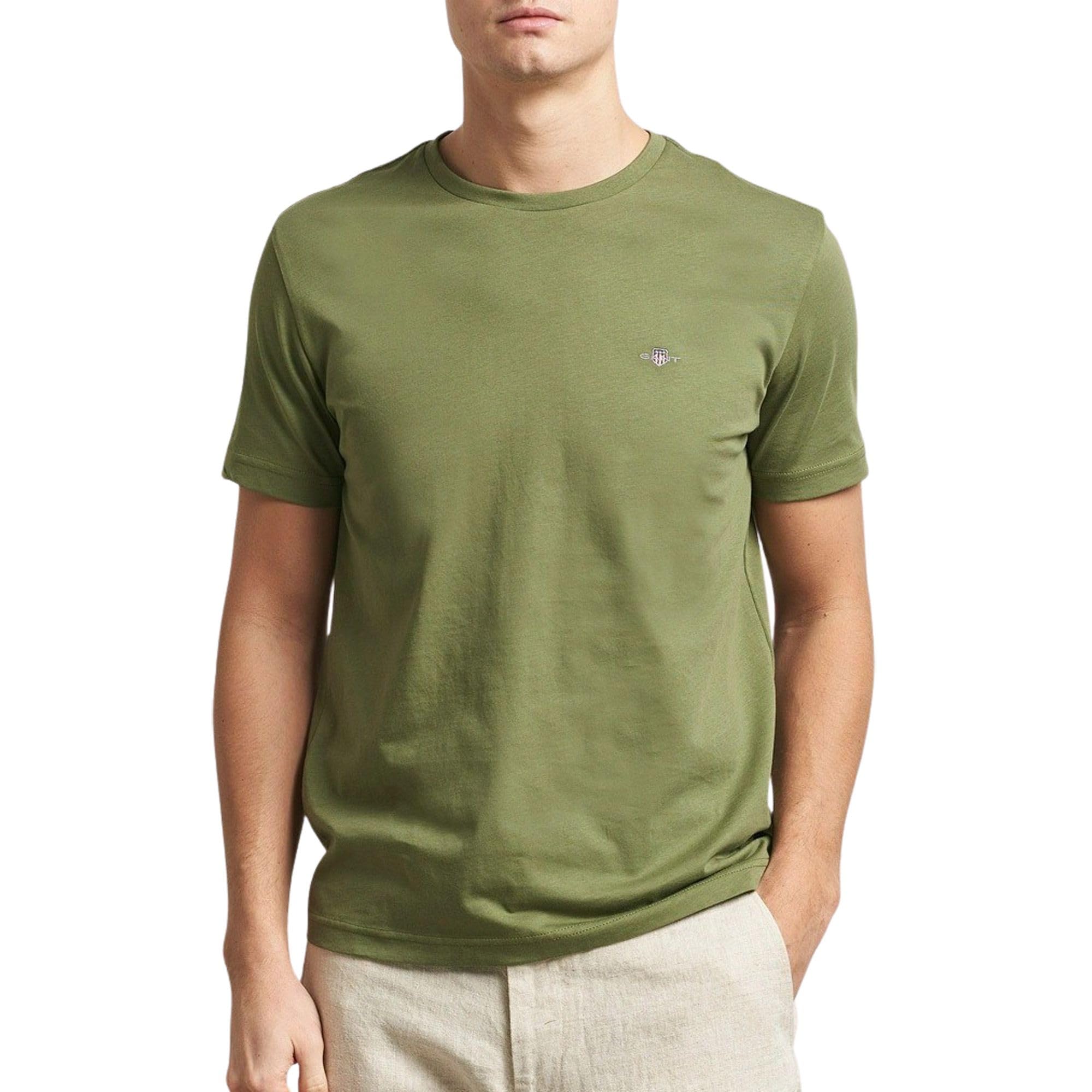 Gant Men's Dry Herb Green Regular Fit Shield T-Shirt (Xl)
