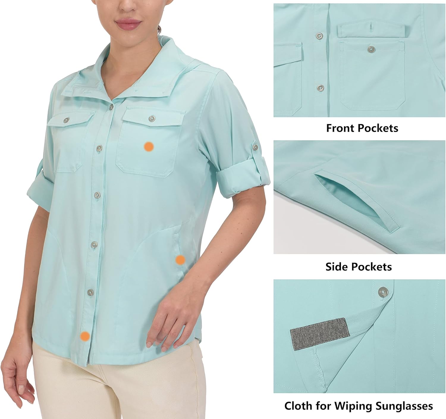 Little Donkey Andy Women's UPF 50+ Stretch Hoodie Shirt, Outdoor Quick Dry Sun Protection Fishing Hiking Shirts : Clothing, Shoes & Jewelry