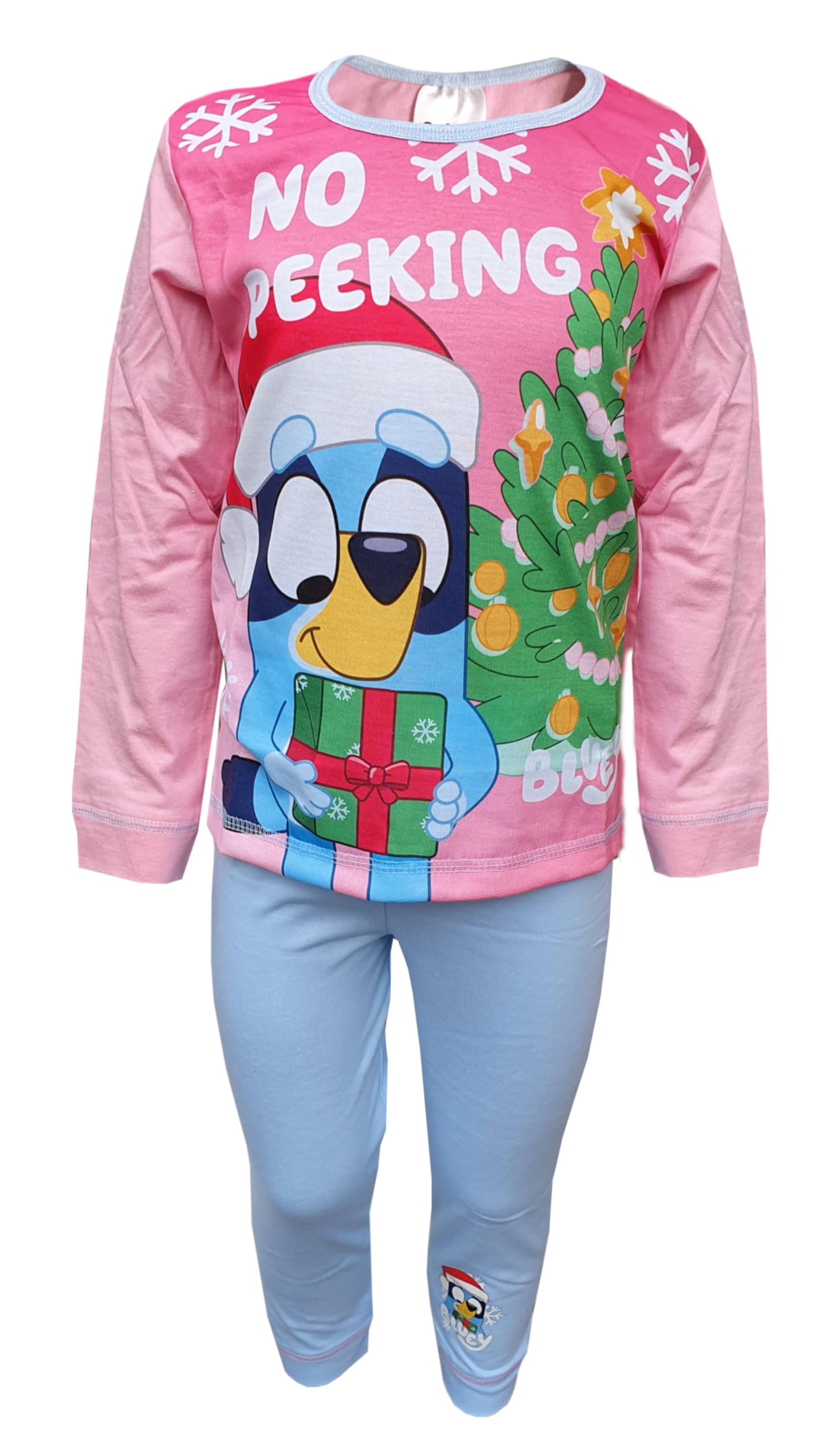 Bluey Girls Christmas Festive Pyjamas Nightwear Pyjama Set, Pink (UK, Age, 3 Years, Regular, Pink)