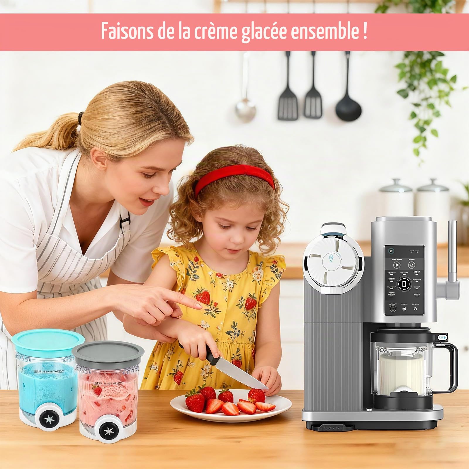 Lot de 4 Pots pour Ninja Ice Cream Swirl Pot Creamy Deluxe pour ninja Creami pour NC700 NC701 Series Accessoires pour Ninjas Machine à Glace Sans BPA et Lave-vaisselle
