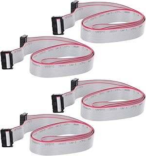 TEHAUX 4pcs Cable Cord 16 Pin Ribbon Connector Paper Towels Family Car Decals Female Connectors Gray 16 Pin Connector Phone Wrist Strap Pink Tinned Copper Wire Sewing Flat