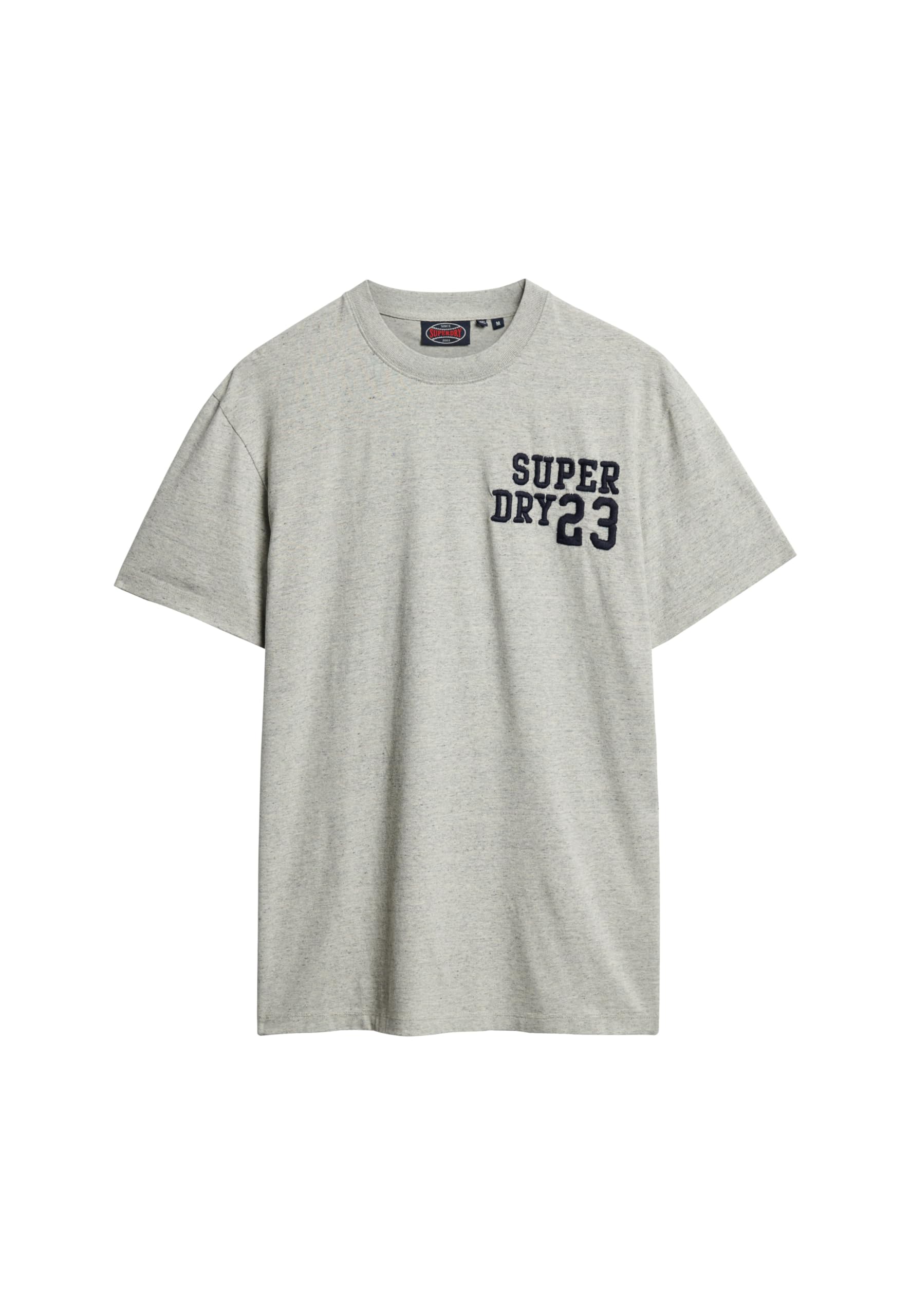 Superdry Men's Mottled Grey Speckled Essential Ringer Logo T-Shirt, Xl