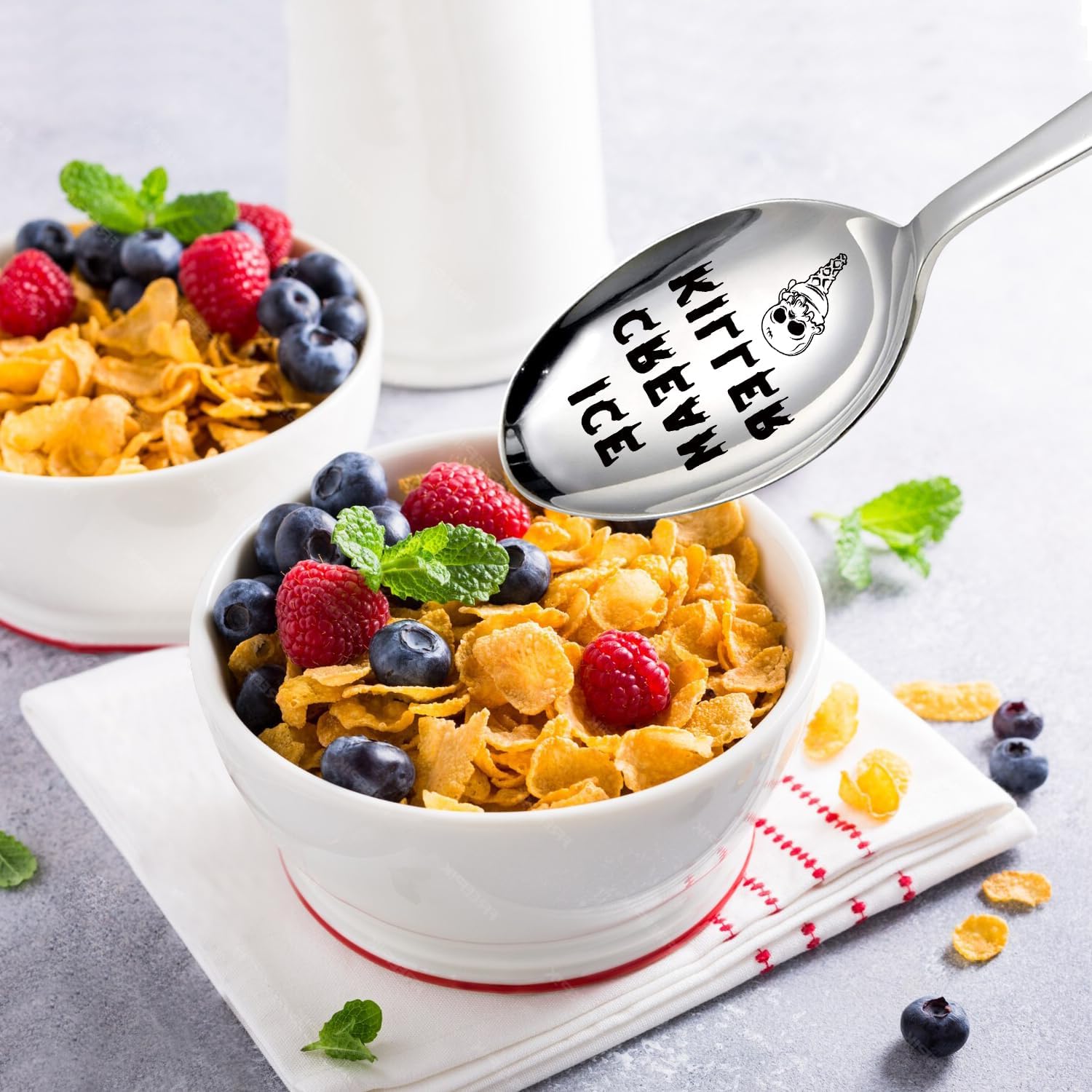 Killer Engraved Stainless Steel Spoon, Funny Coffee Spoon, Peanut Butter Spoon Ice Cream Shovel for Women Men Boys Girls Ice Cream Lover Birthdays Graduation Christmas Gifts Ice Cream Killer