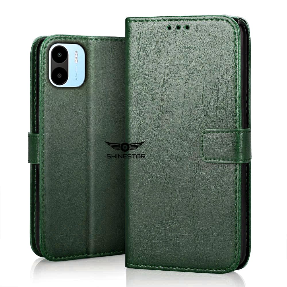 SHINESTAR Redmi A1 | Redmi A2 Flip Back Cover | PU Leather Flip Cover Wallet Case with TPU Silicone Case Back Cover for Redmi A1 | Redmi A2 - Unique Green (B0CD694RP2) Amazon Price History, Amazon Price Tracker